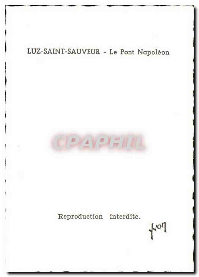 Luz-Saint-Sauveur — Le Pont Napoléon — éditeur inconnu — Verso