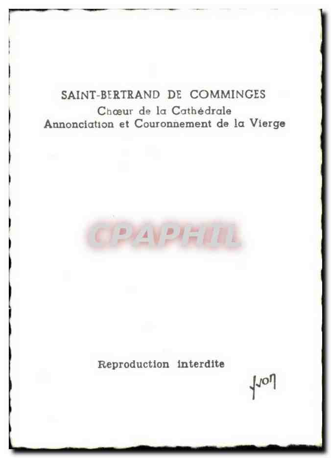CPSM Saint Bertrand de Comminges Choeur de la cathedrale Annonciation et couronnement de la vierge — Verso