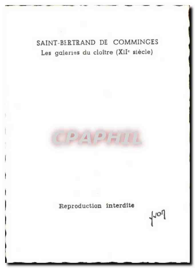 CPSM Saint Bertrand de Comminges Les galeries du cloitre — Verso