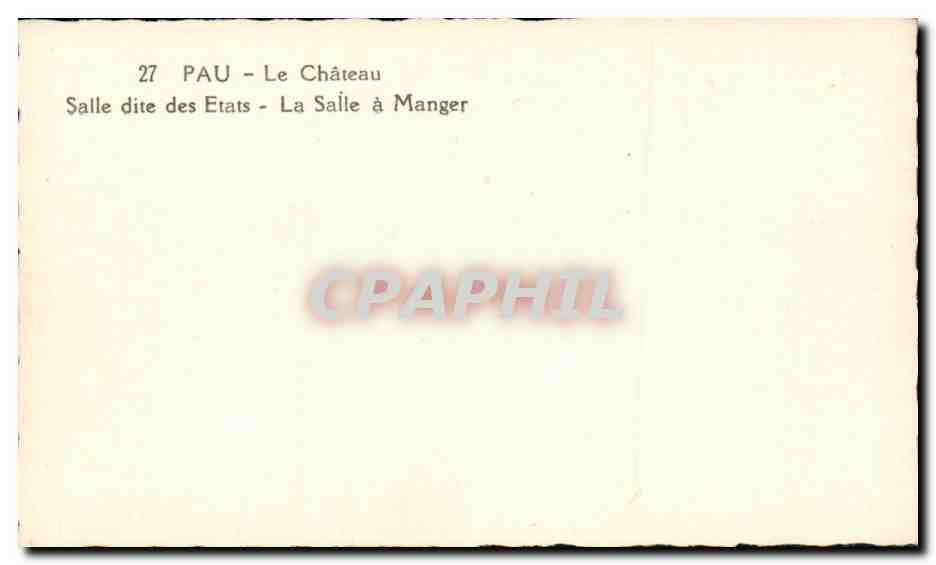 CPSM Pau Le chateau Salle dite des Etats la salle a manger — Rückseite