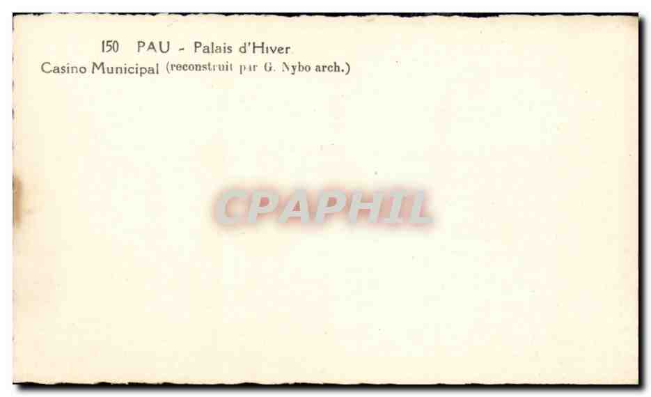 CPSM Pau Palais d'hiver Casino municipal — Verso