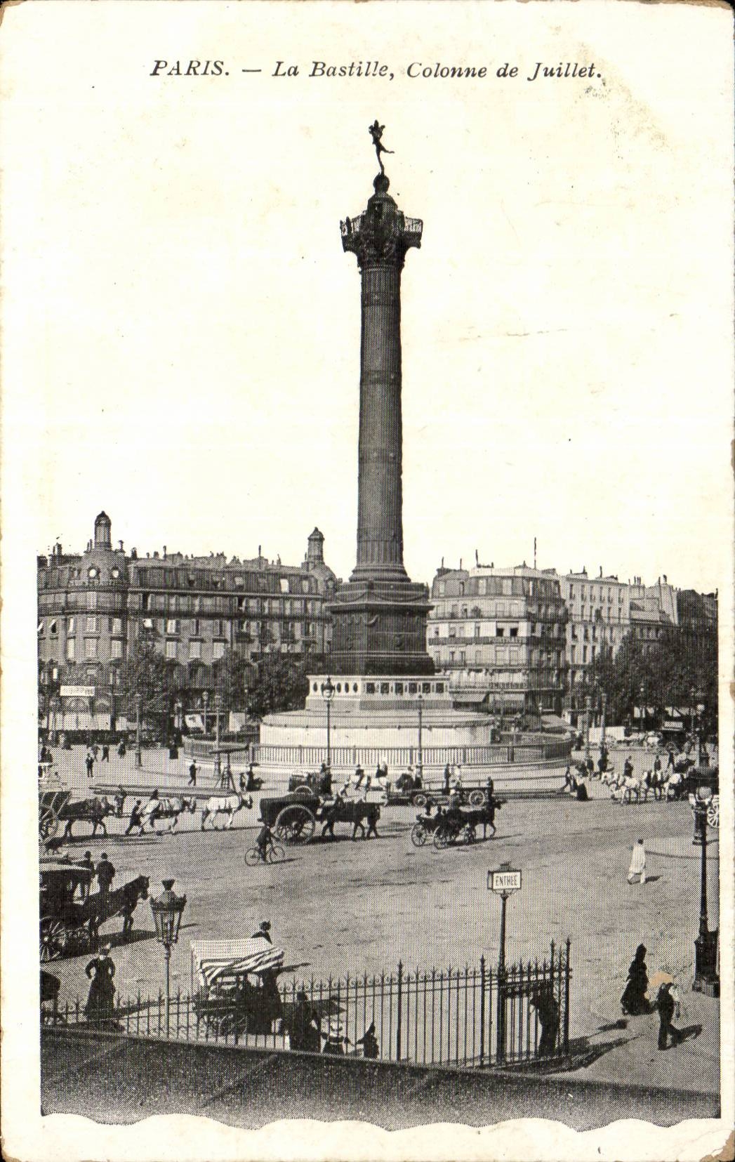 Paris CPA La Bastille colonne de Juillet