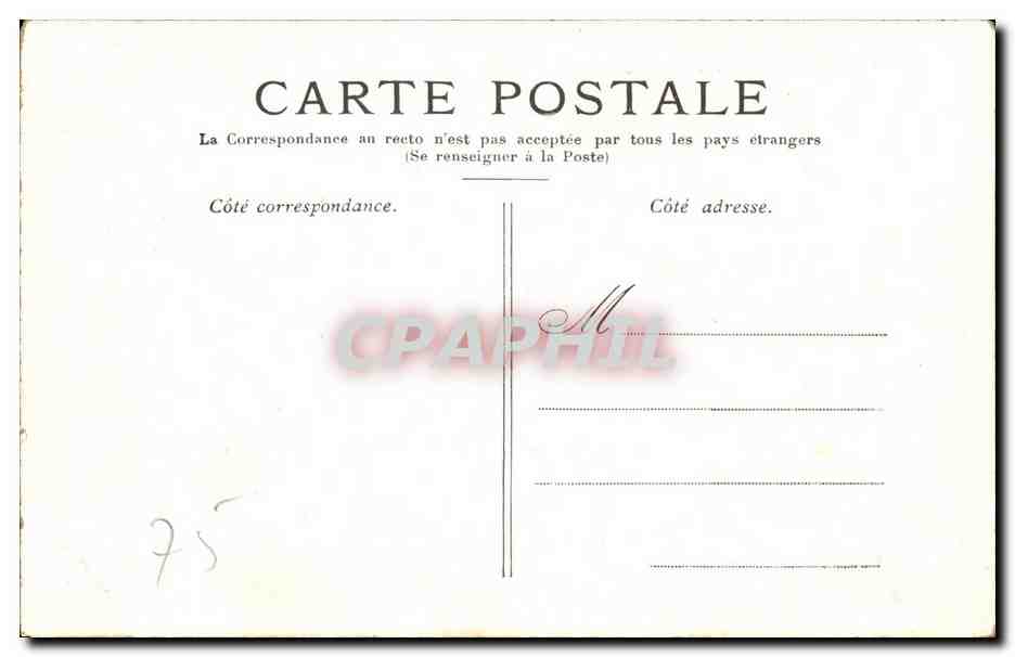 Paris CPA Petit Palais Champs Elysees — Verso