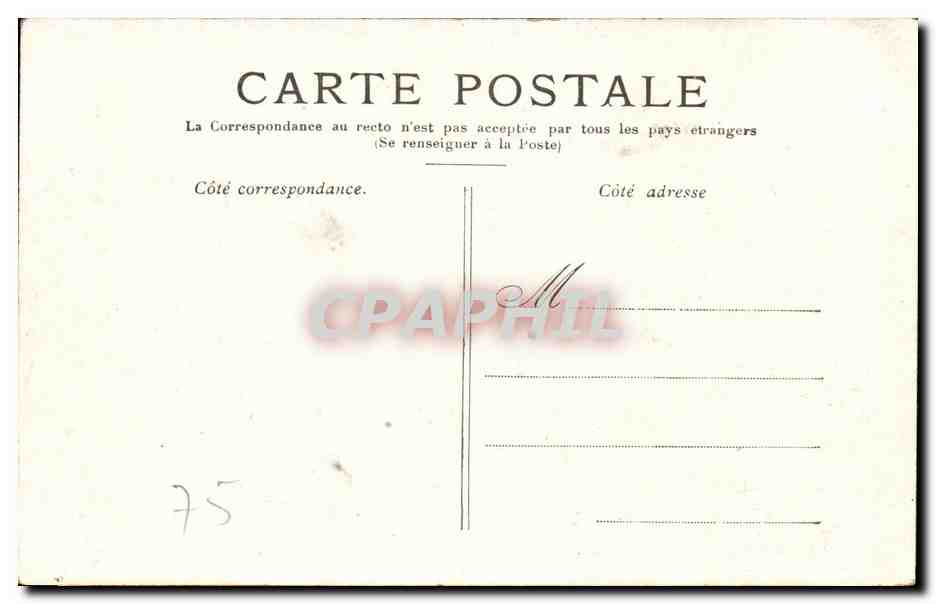 Paris CPA le Trocadero — Rückseite