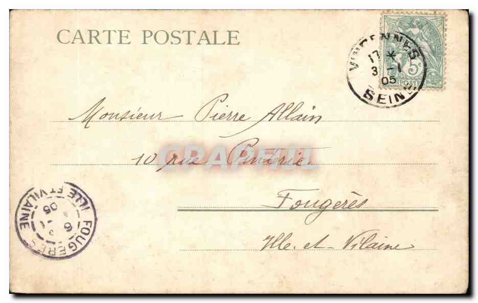 CPA Fantaisie Fleurs et poteaux telegraphiques — Rückseite
