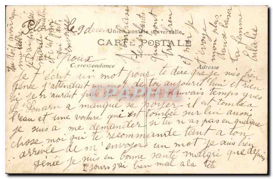 CPA Fantaisie Femme — Verso