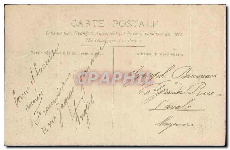 Joven mujer en vestido rosa — con corona de flores — CIRCÉ n°5087 — Reverso