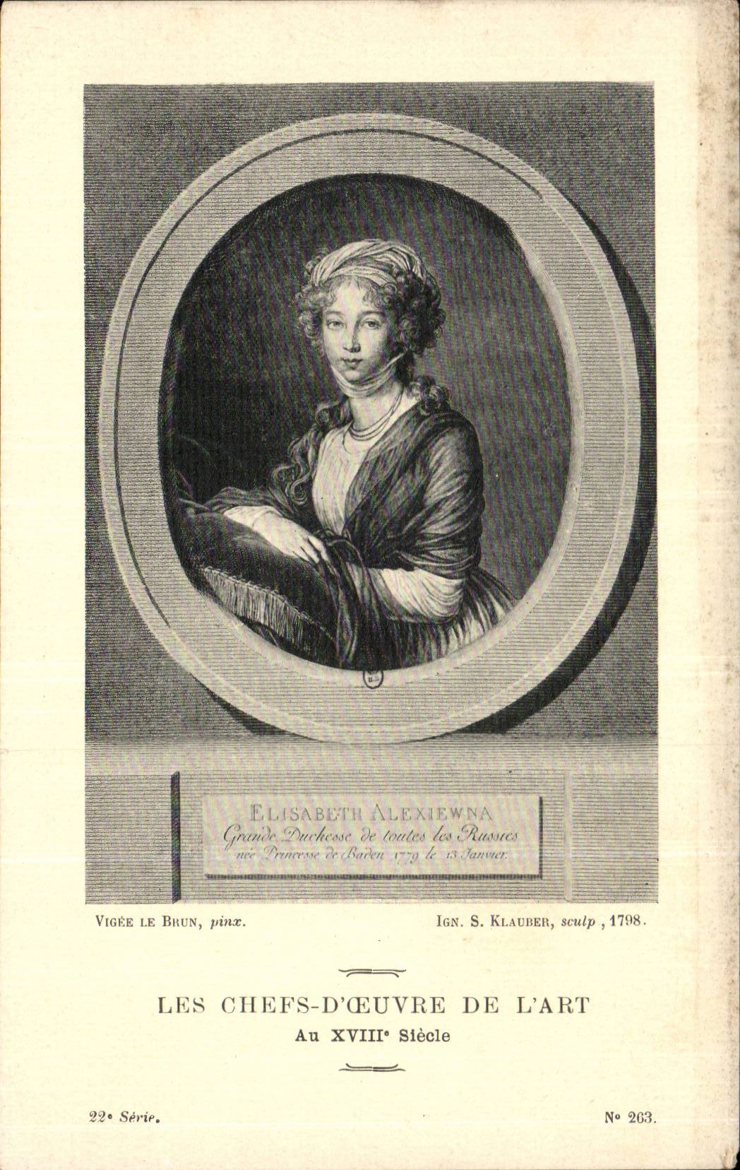 CPA Fantaisie Les chefs d'oeuvre de l'art du 18emeElisabeth Alexiewna Vigee le Brun Klauber
