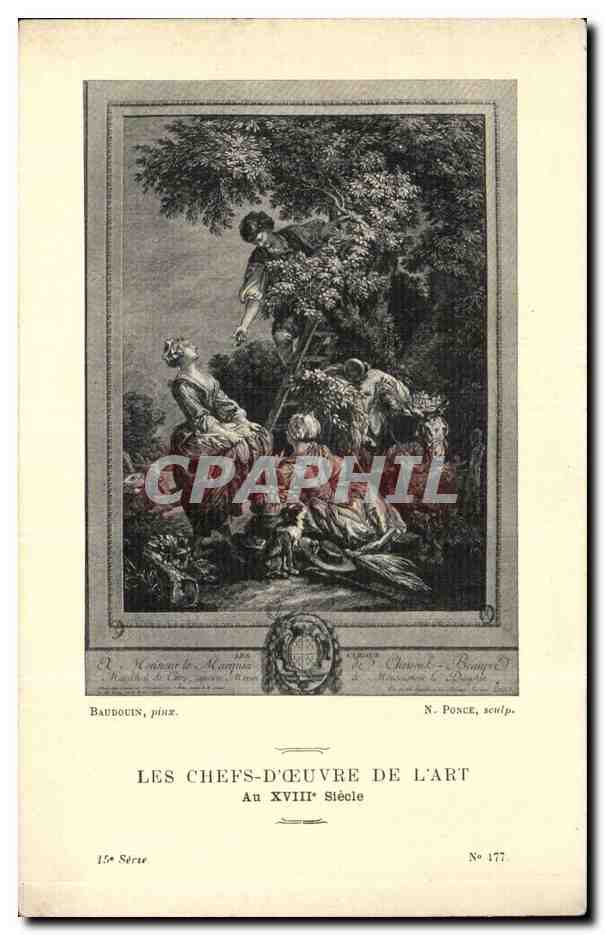CPA Fantaisie Les chefs d'oeuvre de l'art du 18eme Les cerises Baudouin Ponce
