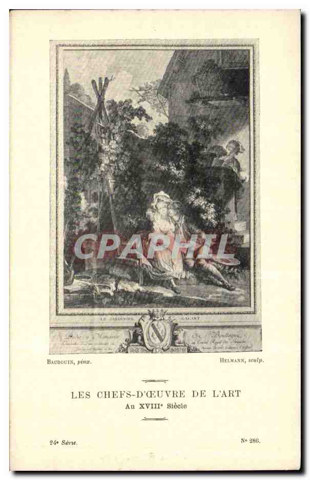 CPA Fantaisie Les chefs d'oeuvre de l'art du 18eme le jardinier galant Baudouin Helmann