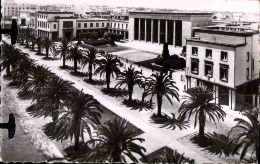 CPSM Maroc Rabat Le palais de justice et l'avenue Lyautey