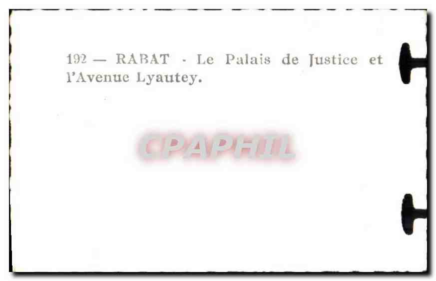 CPSM Maroc Rabat Le palais de justice et l'avenue Lyautey — Rückseite