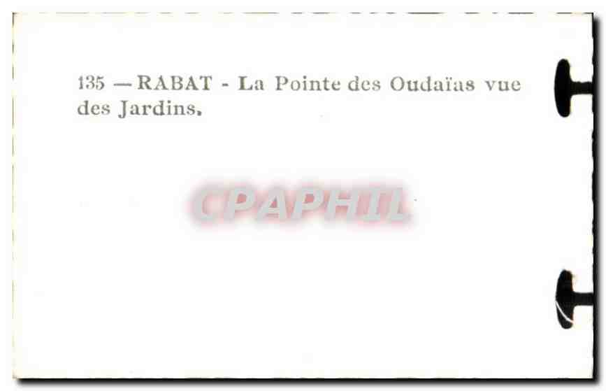 CPSM Maroc Rabat La pointe des oudaias vue des jardins — Rückseite