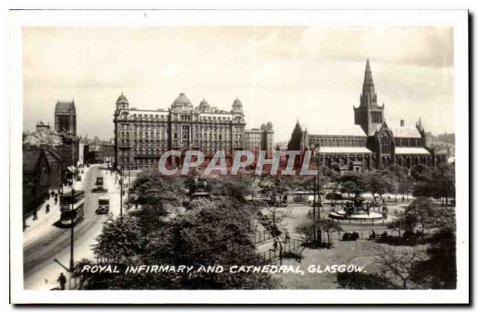 CPSM Royal infirmery and cathedral Glasgow Scotland Ecosse