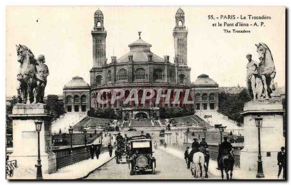Paris CPA Trocadero et pont d'Iena