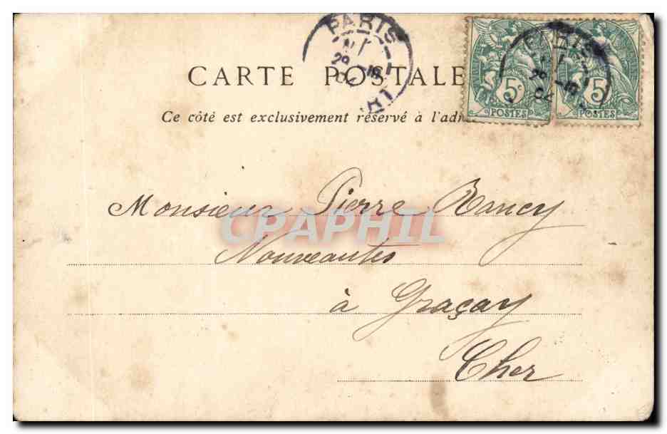 Paris CPA Jardin des Tuileries — Verso