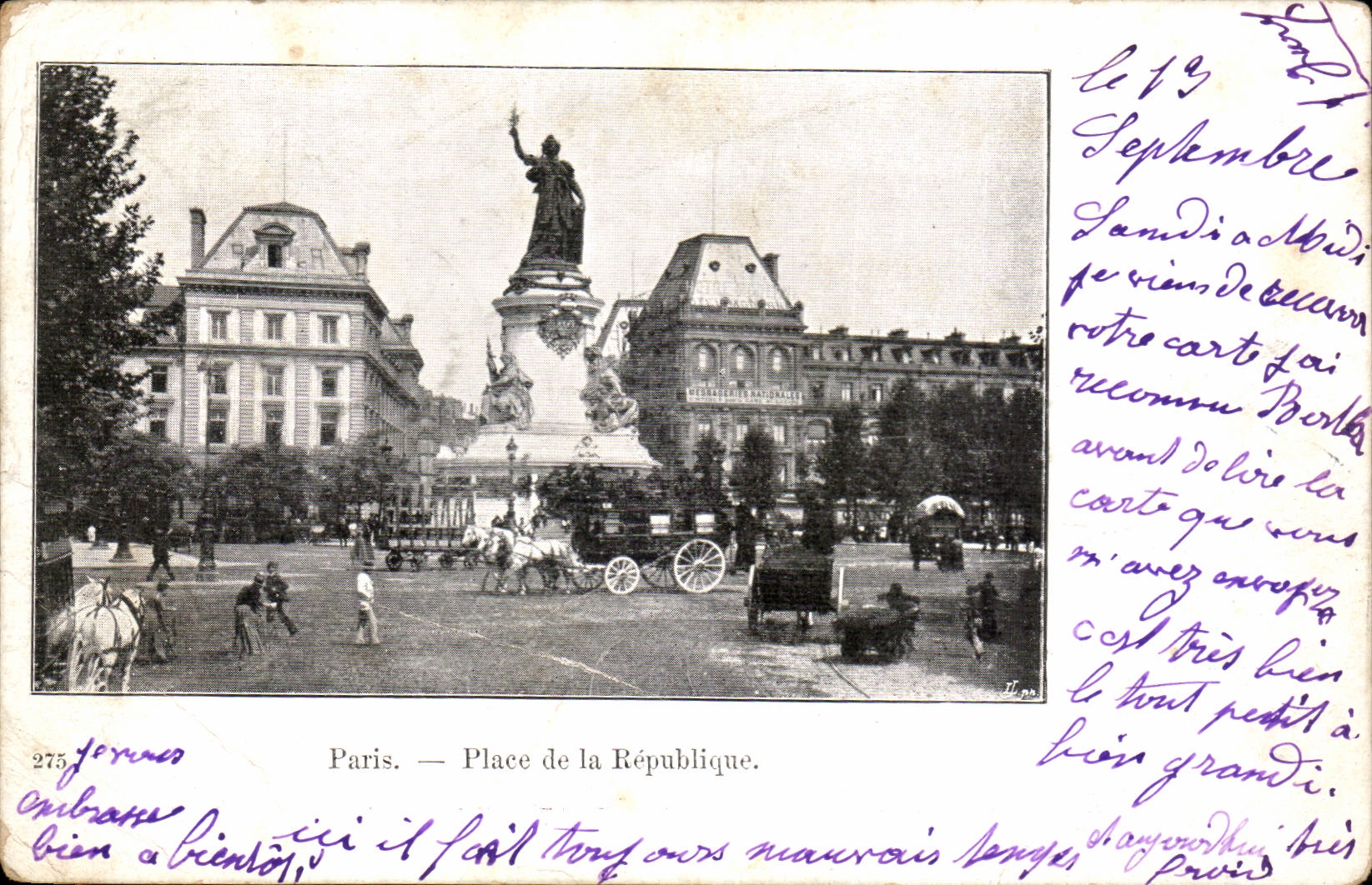 Paris CPA place de la Republique