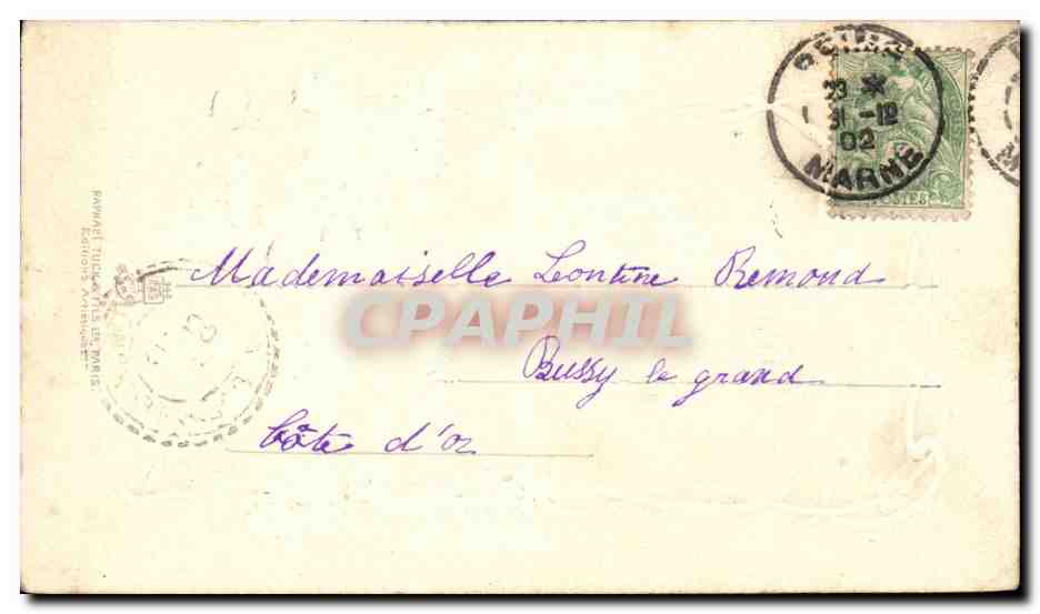 CPA Fantaisie Fleurs  — Verso