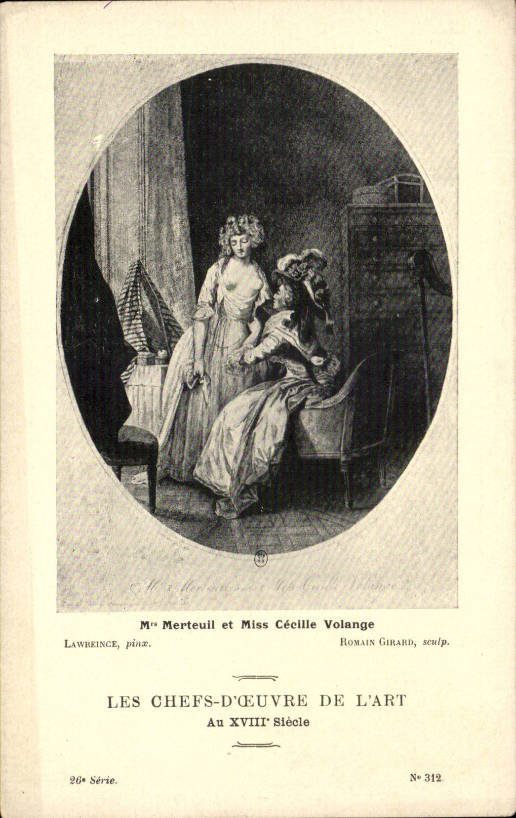 Mme Merteuil et Miss Cécille Volange — Les Chefs-d'Œuvre de l'Art — 26e Série, N° 312