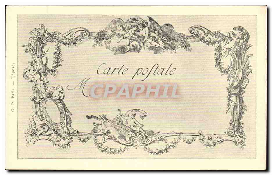 CPA Fantaisie Les chefs d'oeuvre de l'art du 18eme Le chateau de cartes Cochin Dupuis — Verso