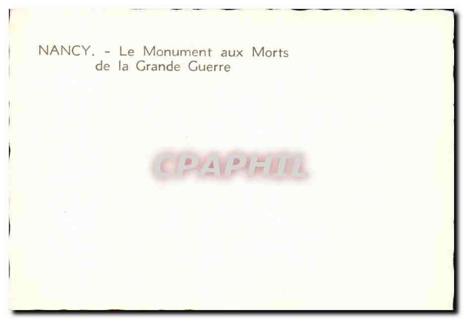NANCY - Le Monument aux Morts de la Grande Guerre — Rückseite