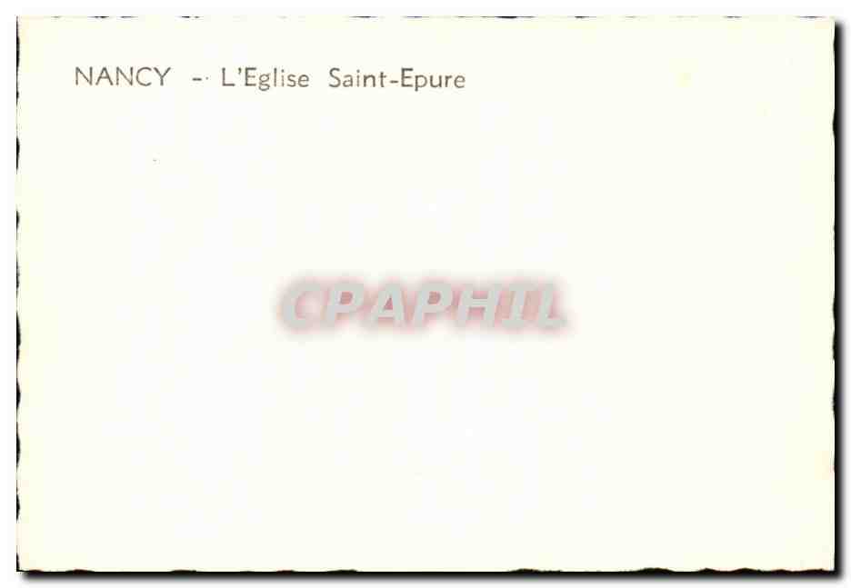 CPM Nancy l'eglise Saint Epure — Verso