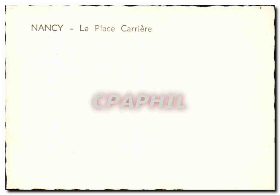 CPM Nancy La place CArriere — Verso