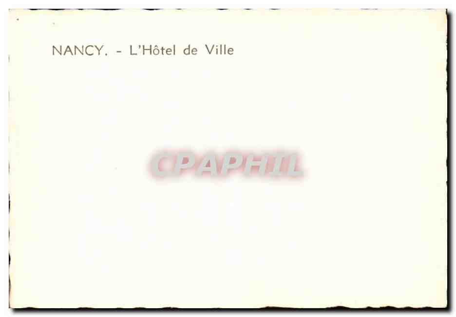 CPM Nancy L'hotel de ville — Verso