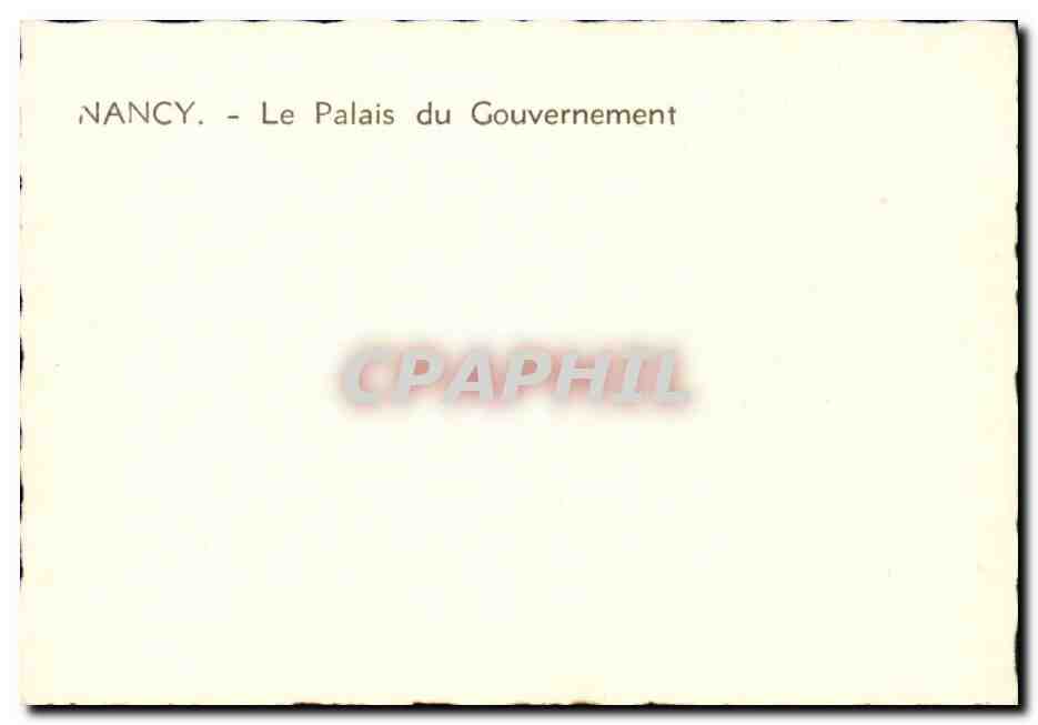 CPM Nancy Le palais du gouvernement — Verso