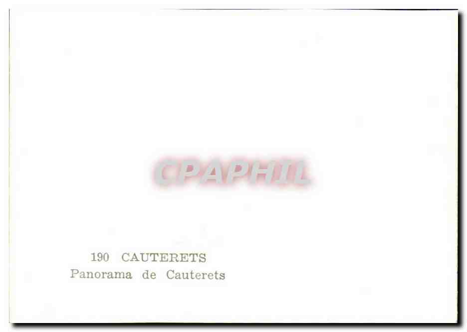 Cauterets — Panorama — CPAPHIL n°190 — Rückseite