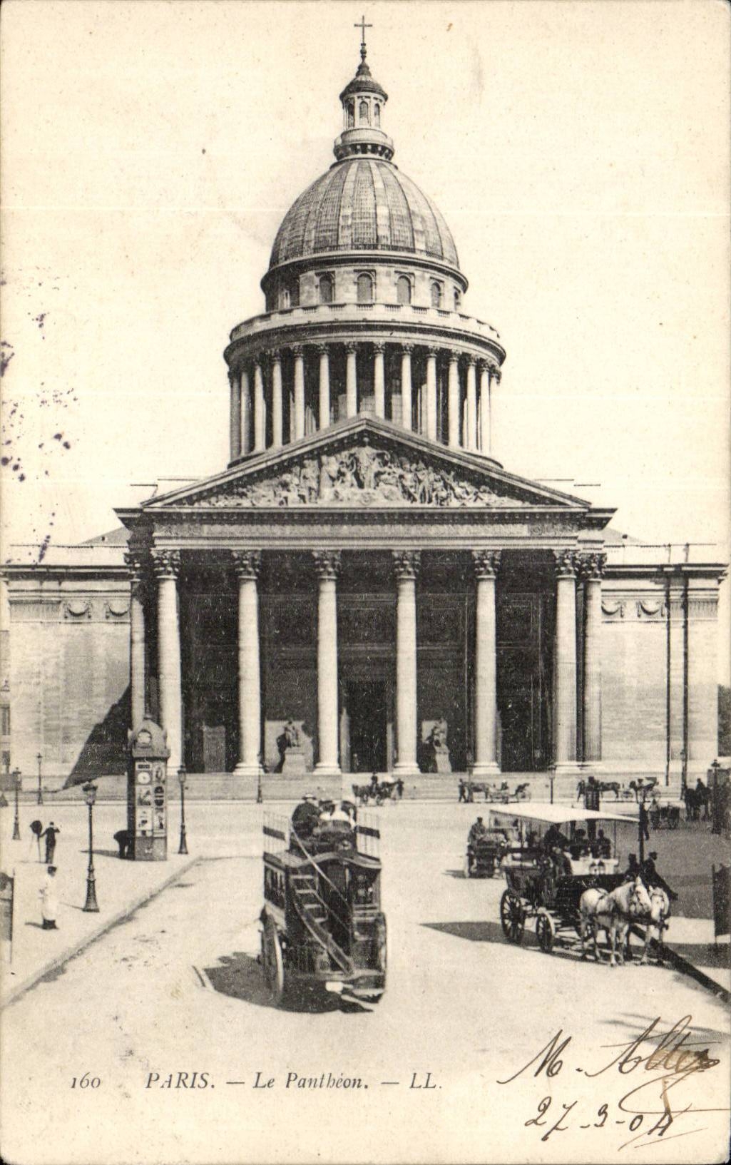 Paris CPA Pantheon Bus a l'imperiale
