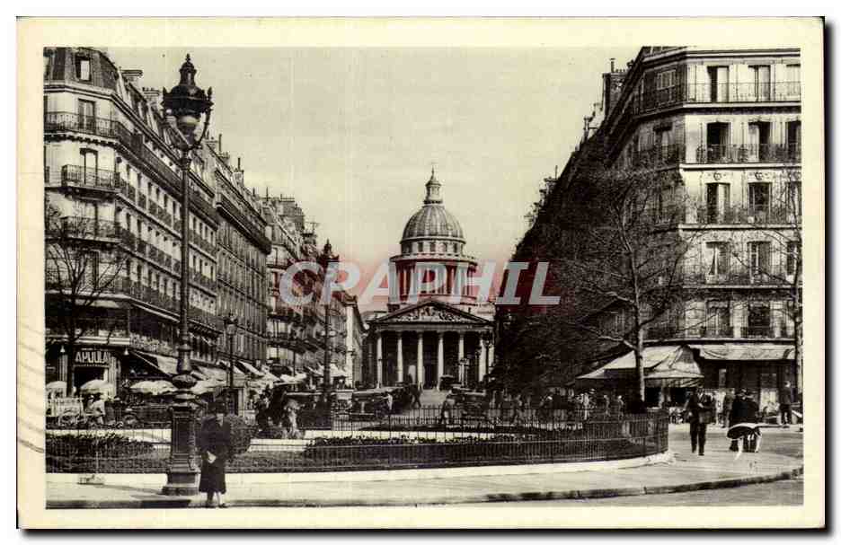 Paris CPA Pantheon et Rue Soufflot