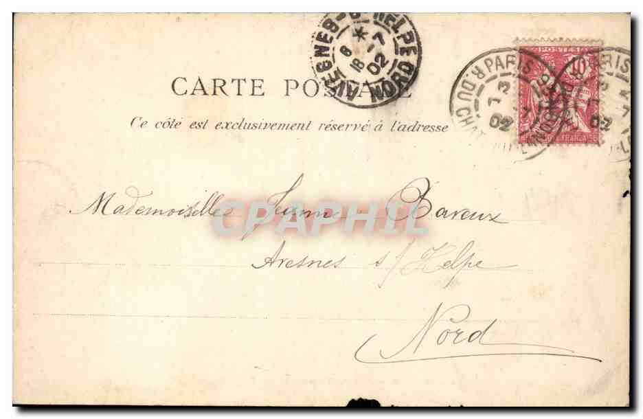 Paris CPA Arc de triomphe de l'etoile — Rückseite