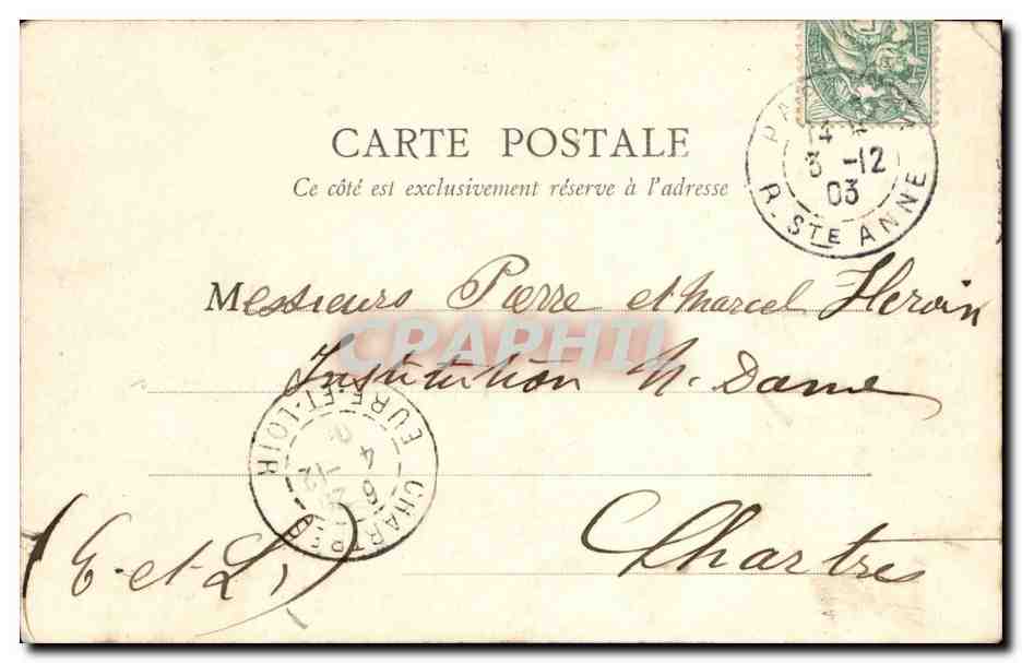 Paris CPA Eglise Saint Roch — Verso
