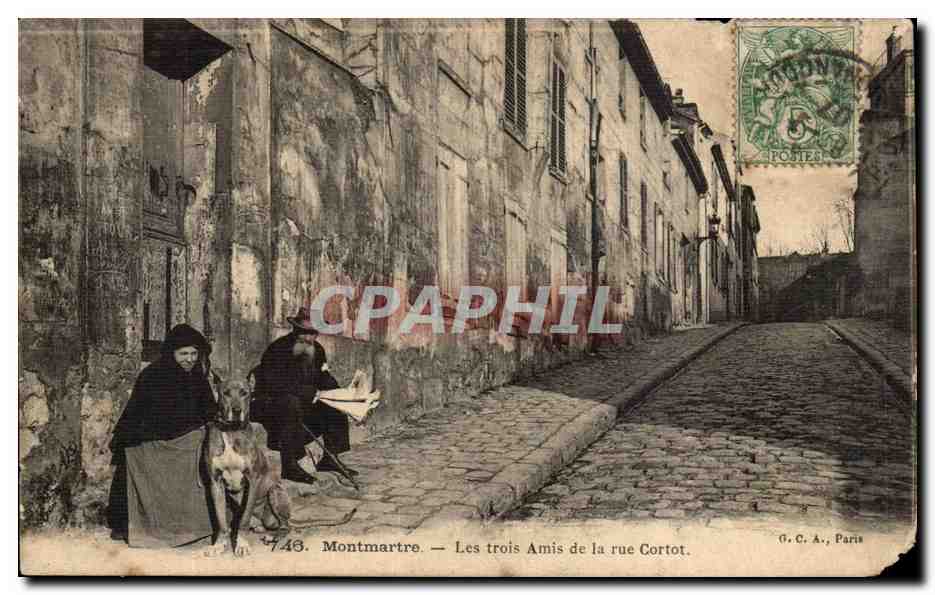 Paris CPA Montmartre Les trois amis de la rue Cortot