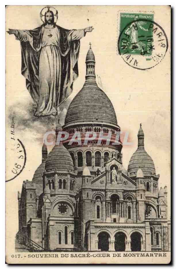 Paris CPA Souvenir du Sacre Coeur de Montmartre