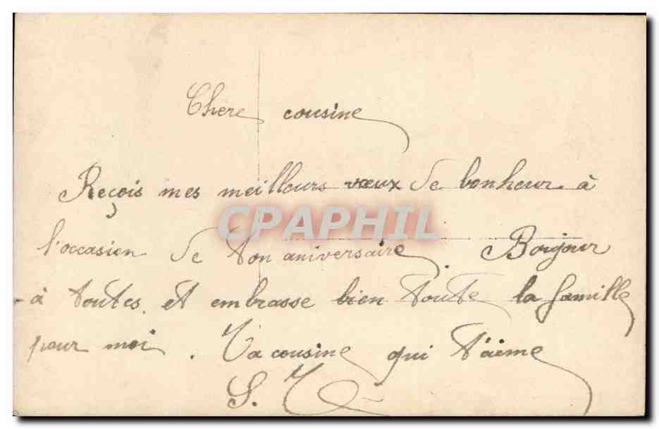 Jeune femme tenant des roses — Bonne fête — SYU 723 — Verso