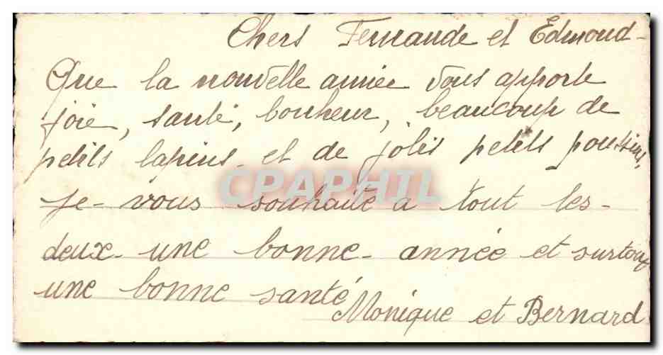 CPA Fantaisie Bonne annee — Rückseite