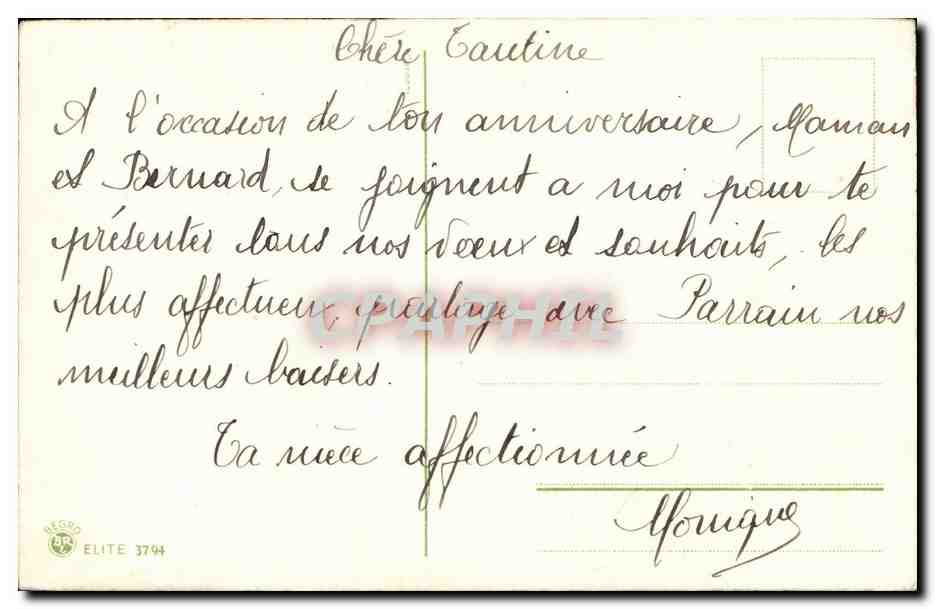 CPA Fantaisie Fleurs Rose — Verso