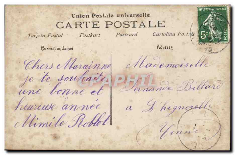 CPA Fantaisie Enfant Nouvelle annee — Rückseite