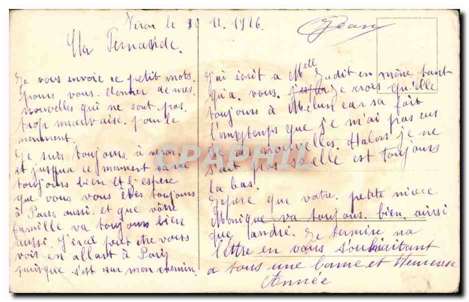 CPA Fantaisie Bonne annee — Rückseite