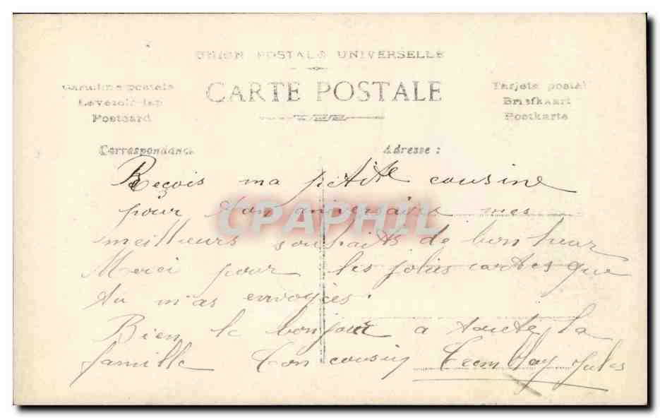 Jeune femme en robe brodée — Souvenir — Éditeur : Laverlois (vers 1900) — Reverso