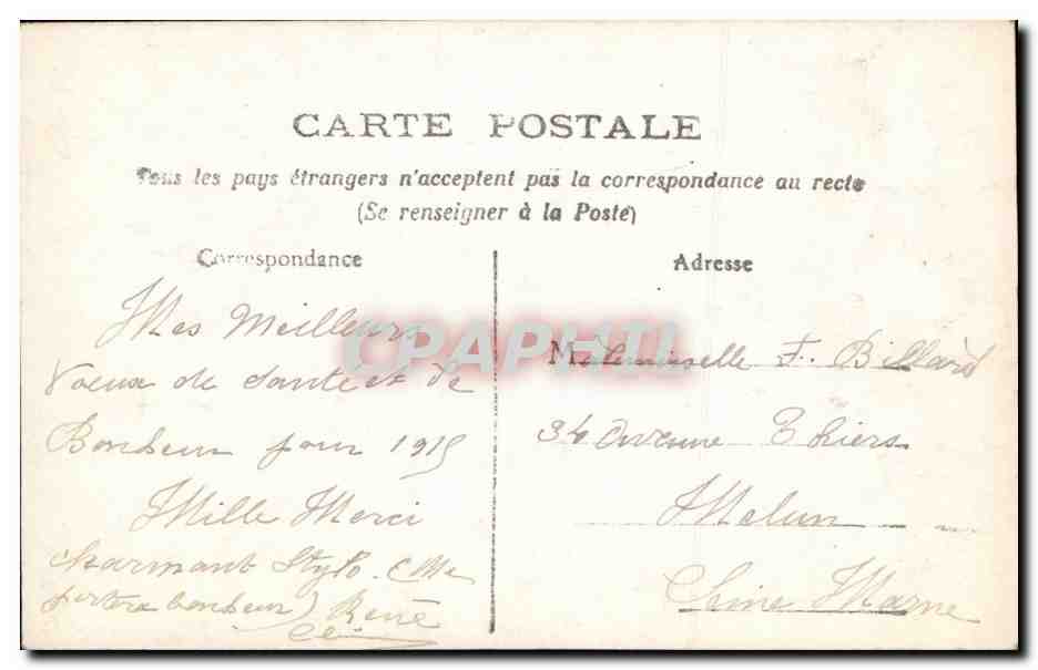 CPA Fantaisie Bonne Annee Fleurs — Rückseite