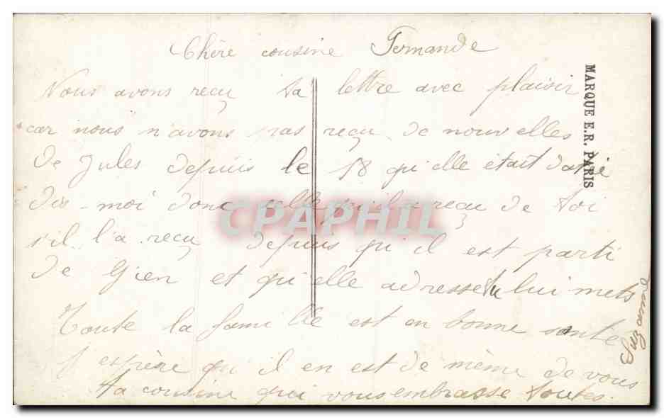CPA Fantaisie Femme — Verso