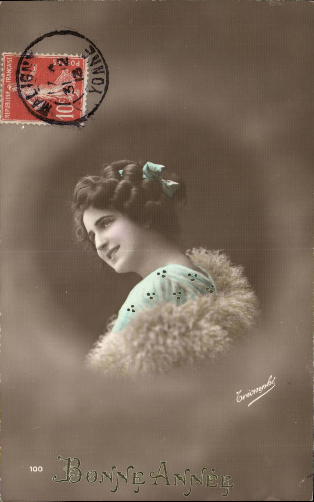 Jeune femme — Bonne Année — Éditeur Erionnps, n°100