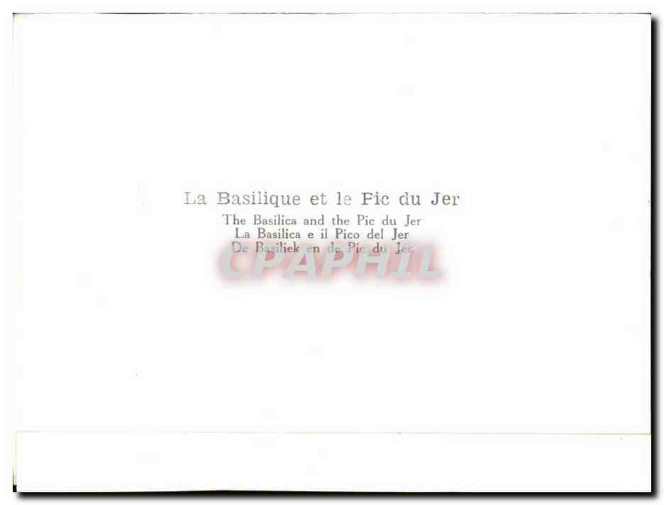 Lourdes CPA La basilique et le pic du Jer — Verso