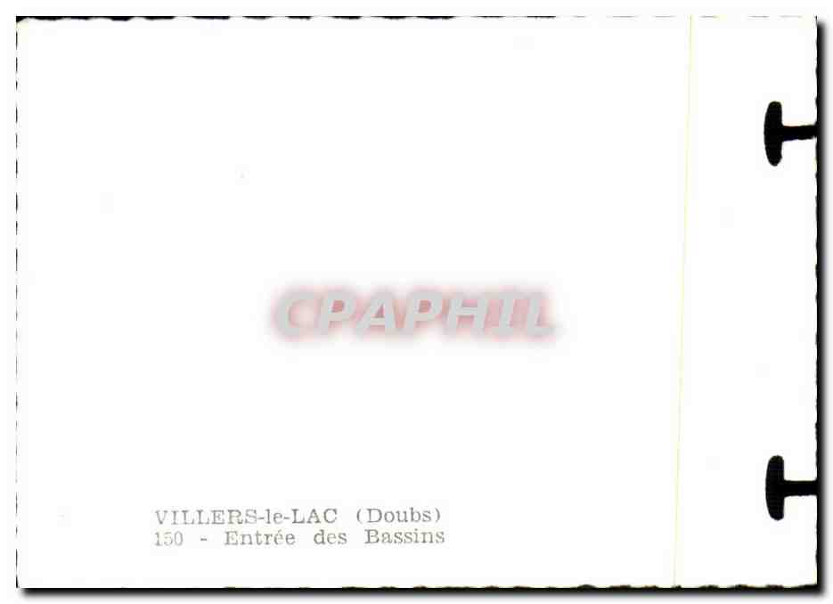 Villers-le-Lac — Entrée des Bassins — CPAPHIL 150 — Rückseite