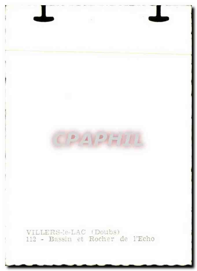 Villers-le-Lac (Doubs) — Bassin et Rocher de l'Echo — CPAPHIL 112 — Verso