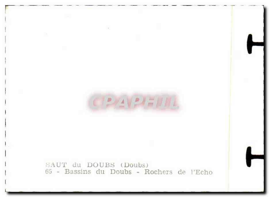 Saut du Doubs — Bassins du Doubs - Rochers de l'Echo — CPAPHIL 65 — Verso