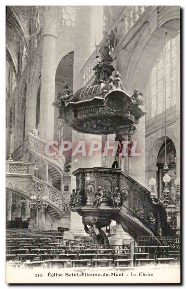 Paris CPA Eglise notre St Etienne du Mont la chaire